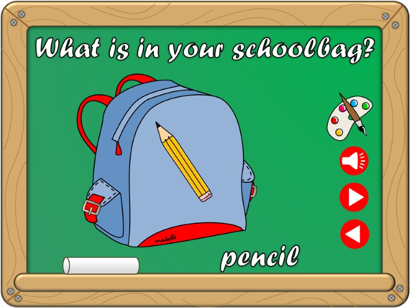 What is in your schoolbag? pencil